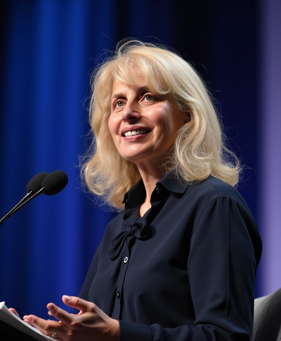Le Dr Nadia Volf, MD, PhD, lors d'une intervention